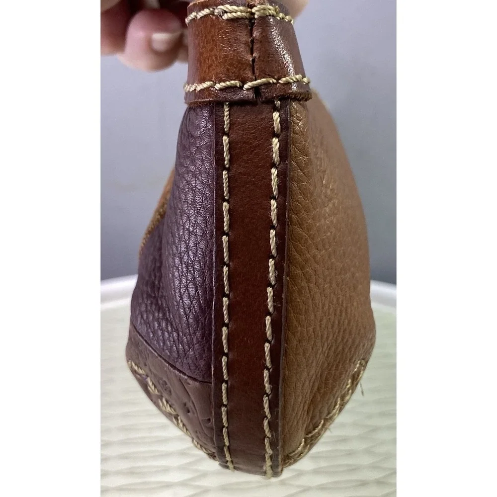Fossil Vintage Women's Brown Patchwork Leather Wristlet/Wallet/Clutch 5x9.5x.75